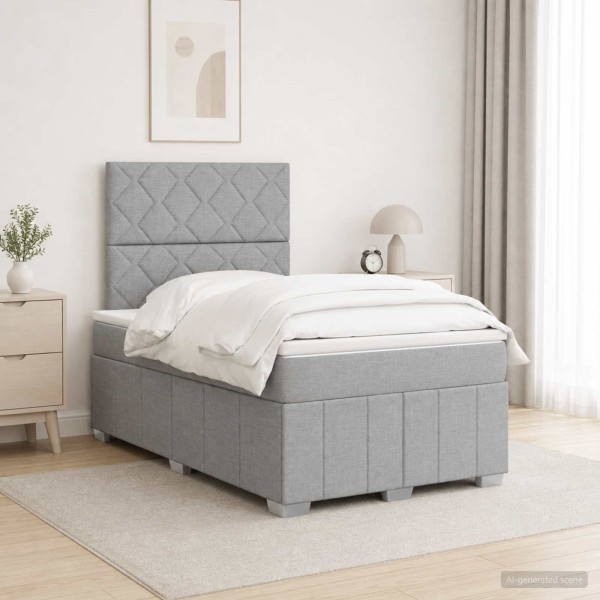 LED bed mattress with LED lighting Light gray Fabric