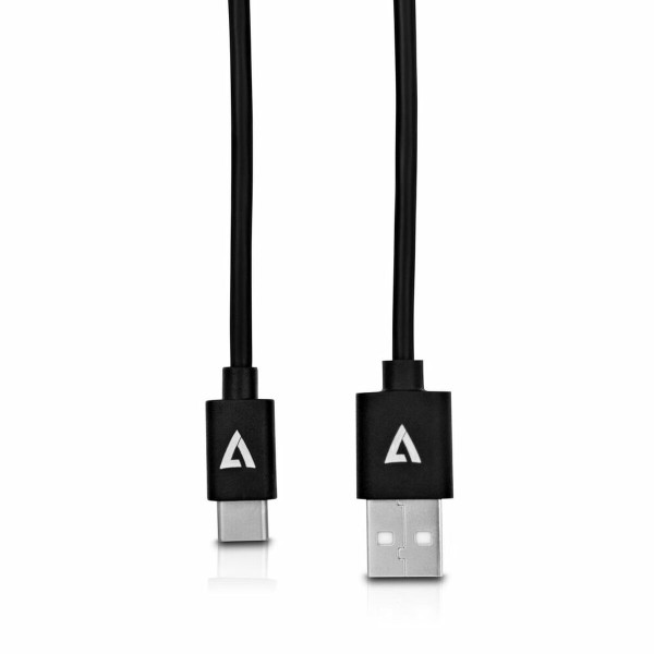 USB A - USB-C kabelis V7 V7U2AC-2M-BLK-1N Juoda 2 m