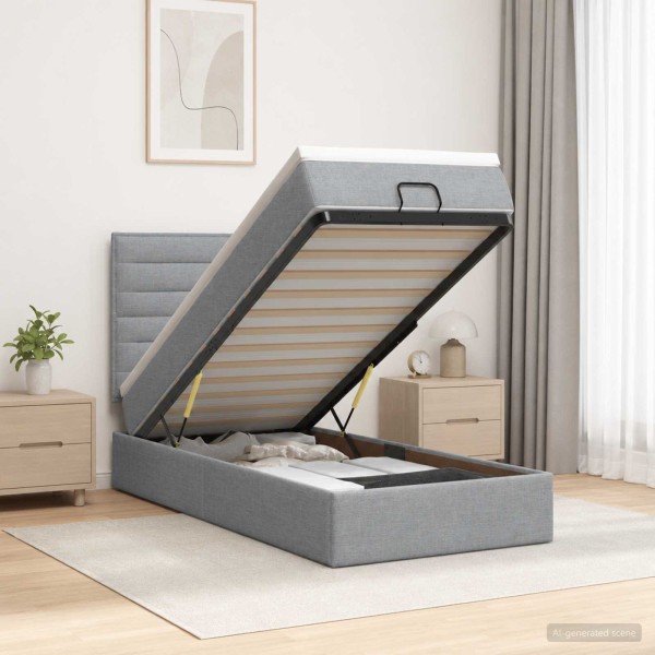 Adjustable bed with mattress Light gray 80 x 200 cm