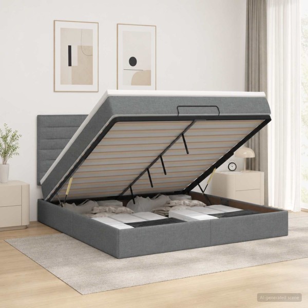 Adjustable bed with mattress Dark gray 160 x 200 cm