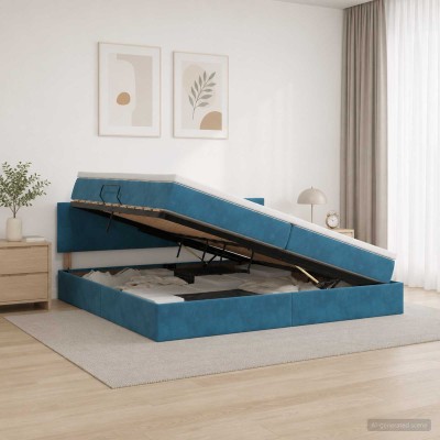 LED storage bed with...