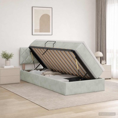 LED storage bed with...