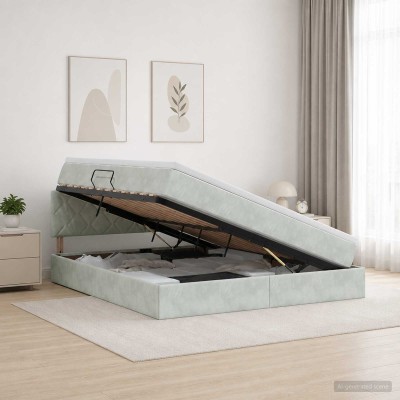 LED storage bed with...