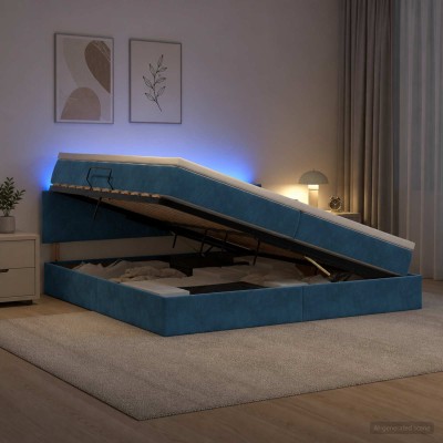 LED storage bed with...