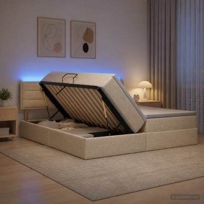 LED storage bed with...