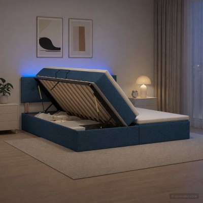 LED storage bed with...