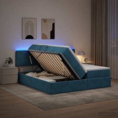 LED storage bed with...