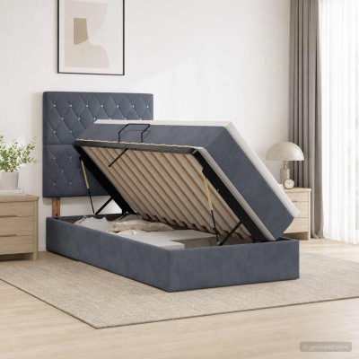 Bed with storage space and...