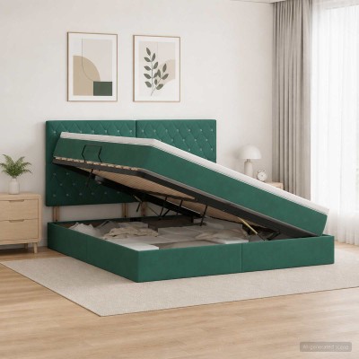 Bed with storage space and...