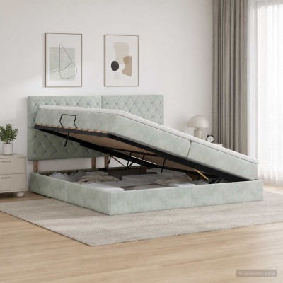 Bed with storage space and...