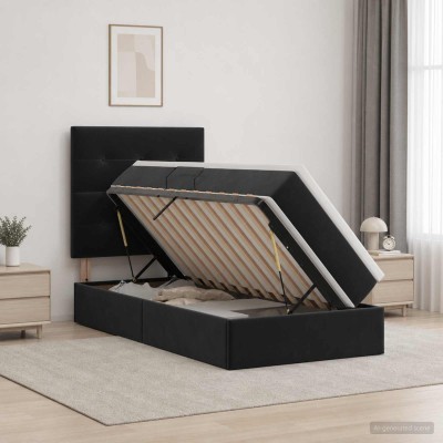 Bed with storage space and...