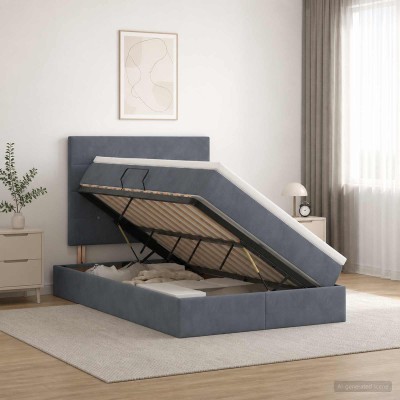 Bed with storage space and...