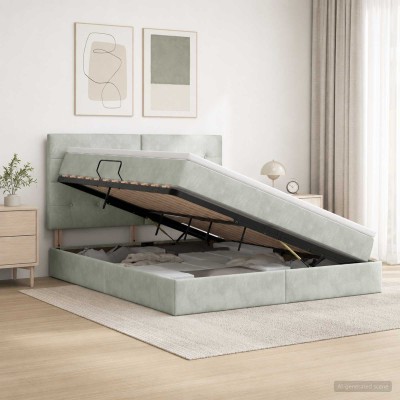 Bed with storage space and...