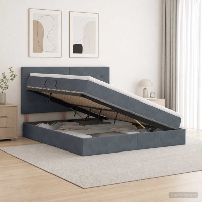 Bed with storage space and...