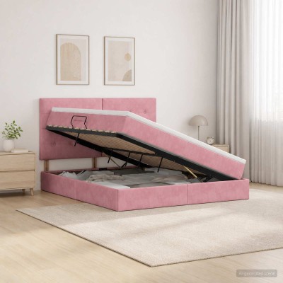 Bed with storage space and...