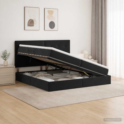 Bed with storage space and...