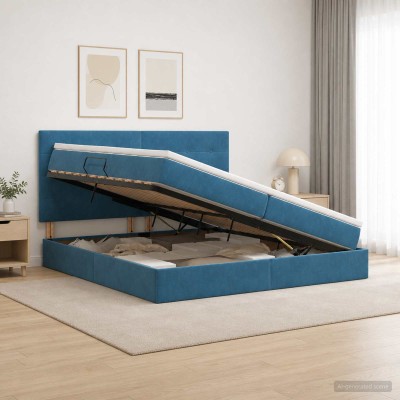 Bed with storage space and...