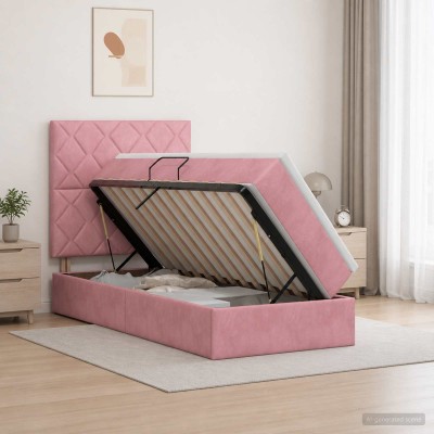 Bed with storage space and...