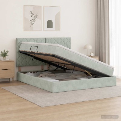 Bed with storage space and...