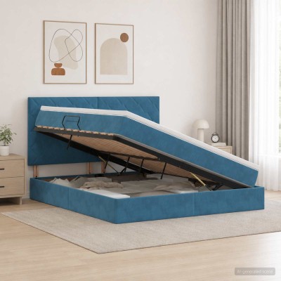 Bed with storage space and...