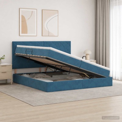 Bed with storage space and...