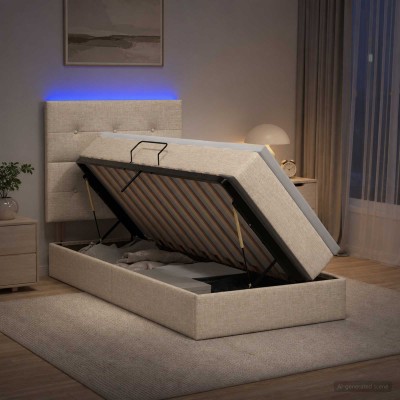 LED storage bed with...