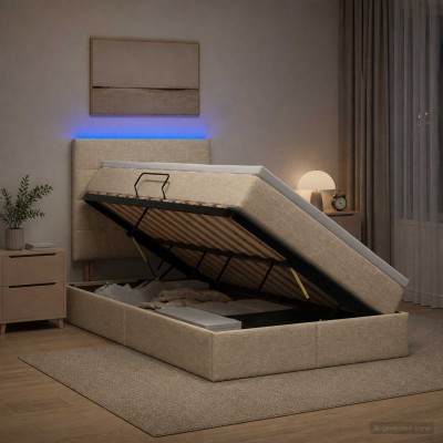LED storage bed with...