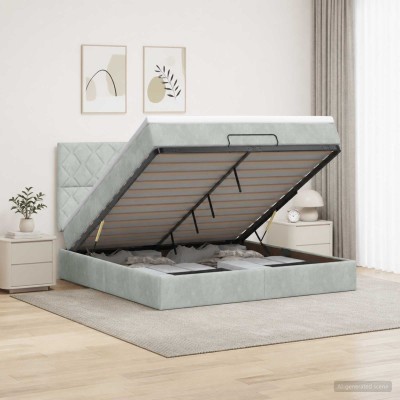 LED storage bed with...