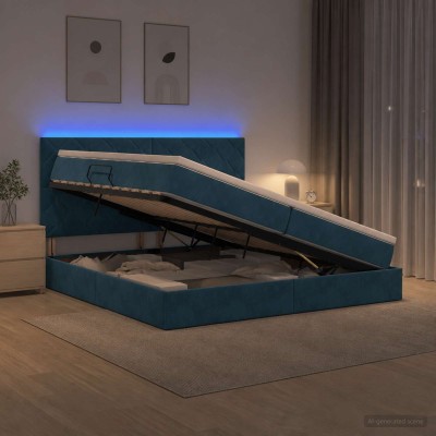 LED storage bed with...