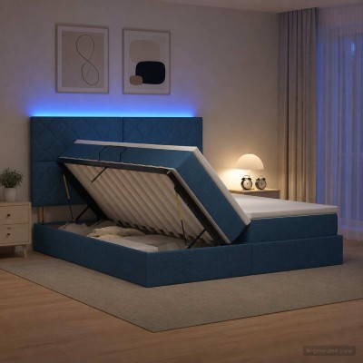 LED storage bed with...