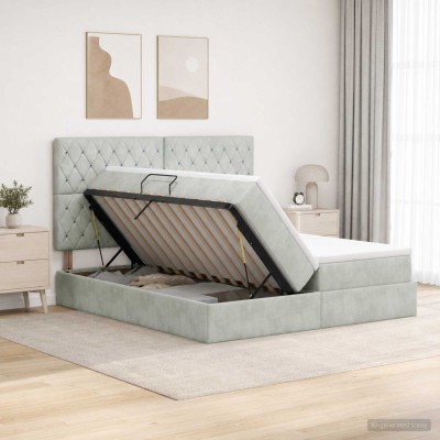 LED storage bed with...