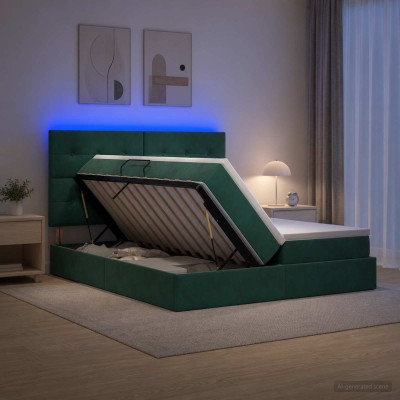 LED storage bed with...