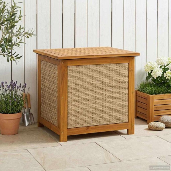 Garden storage box 185 L Solid acacia wood Sand