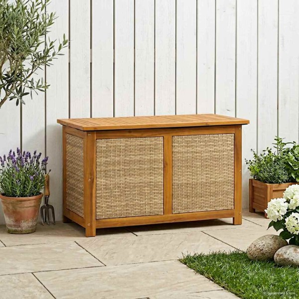 Garden storage box 185 L Solid acacia wood Sand