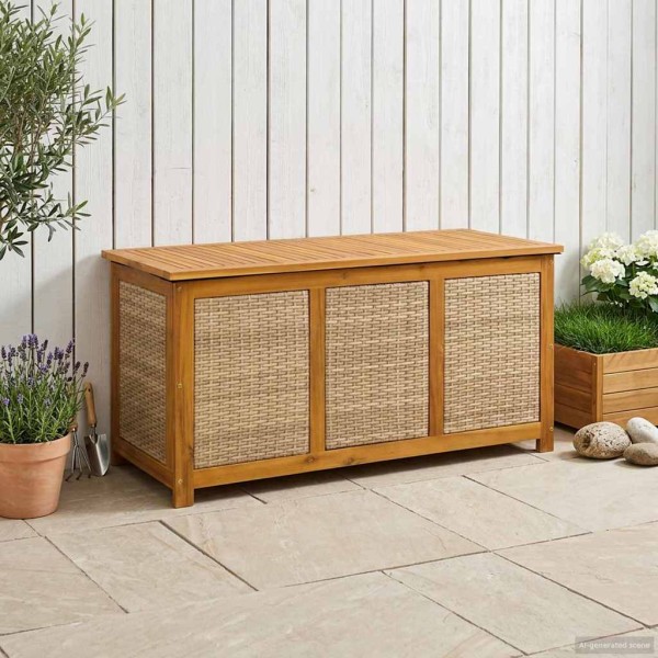 Garden storage box 185 L Solid acacia wood Sand