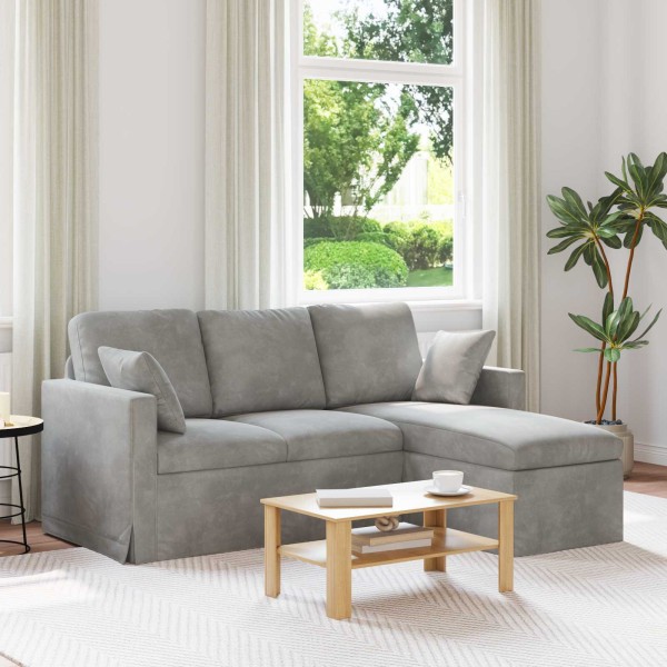 Sofa Light gray 178 x 134 x 80 cm Velvet