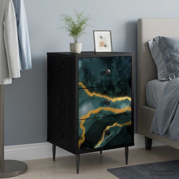 Bedside cabinet WIJHE 2 pcs. Black oak