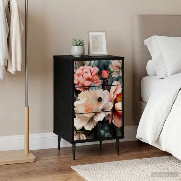 Bedside cabinet BORNE 2 pcs. Black oak