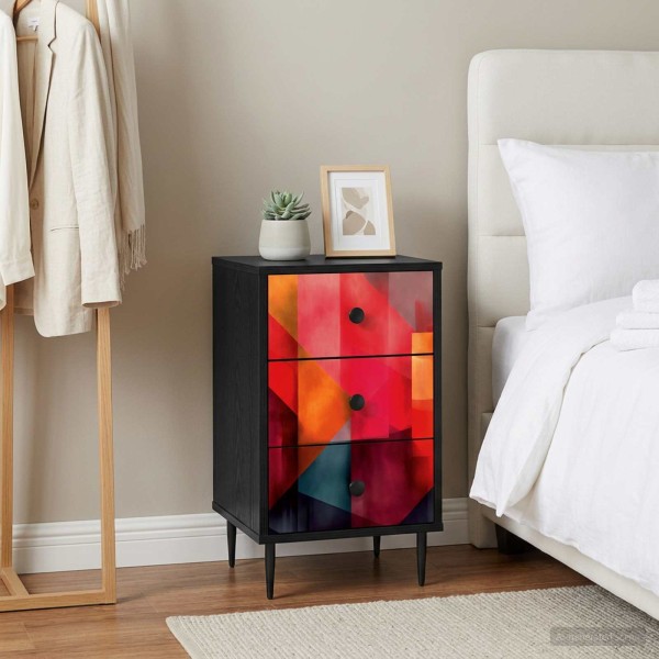 Bedside cabinet HEESCH 2 pcs. Black oak
