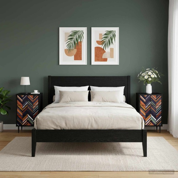 Bedside cabinet OMMEN 2 pcs. Black oak