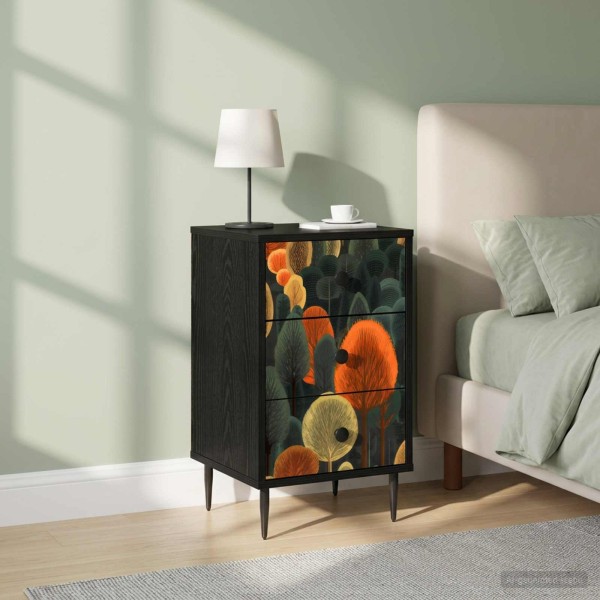 Bedside cabinet ZAANDAM 2 pcs. Black oak