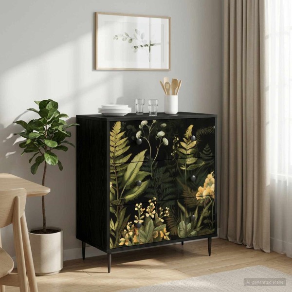 Pull-out wardrobe RHENEN Tropical jungle pattern