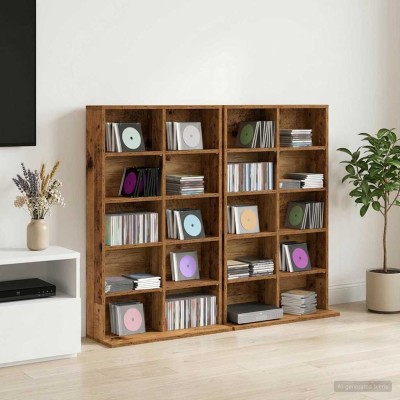 CD cabinet 2 pcs. Aged wood...
