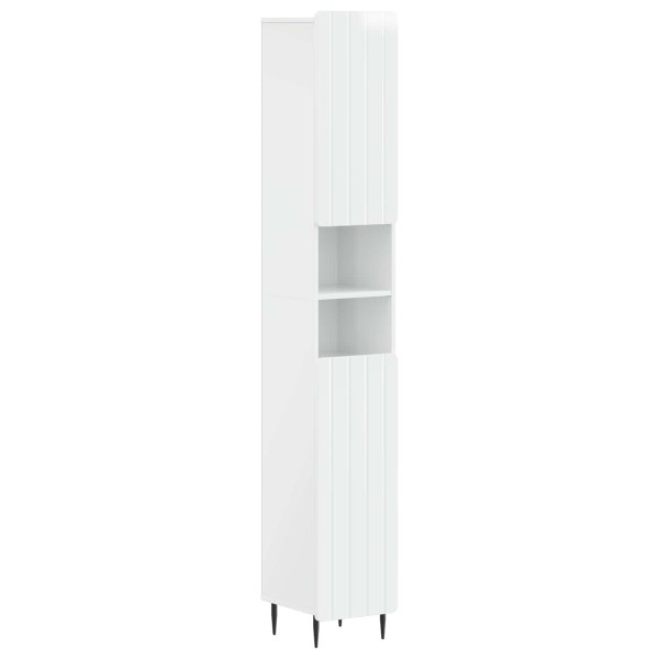 Bathroom cabinet with open shelf ZWOLLE High gloss white