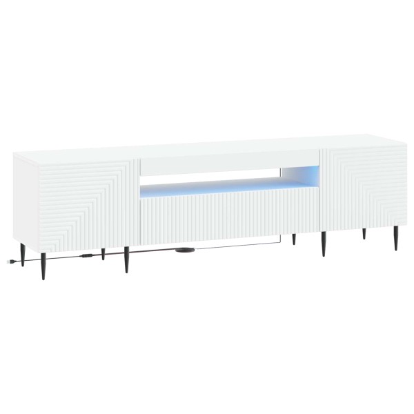 LED TV cabinet White Treated wood