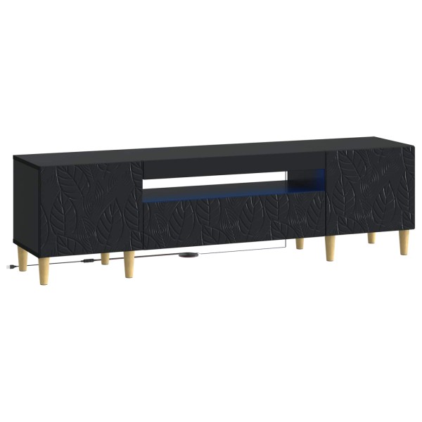 LED TV cabinet Black Processed wood