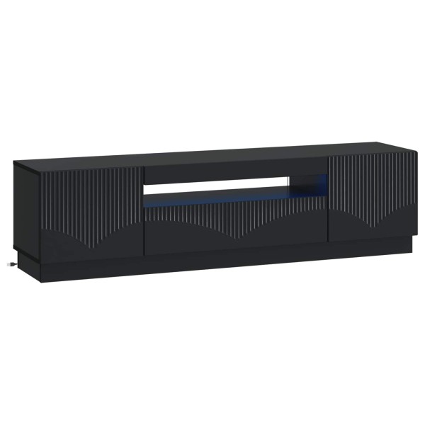 LED TV cabinet Black Processed wood