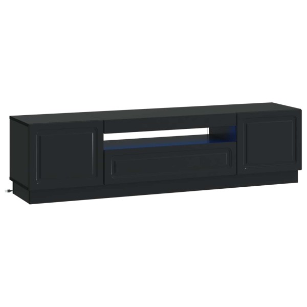 LED TV cabinet Black Processed wood