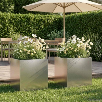 Garden pot 2 pcs. Silver 45...