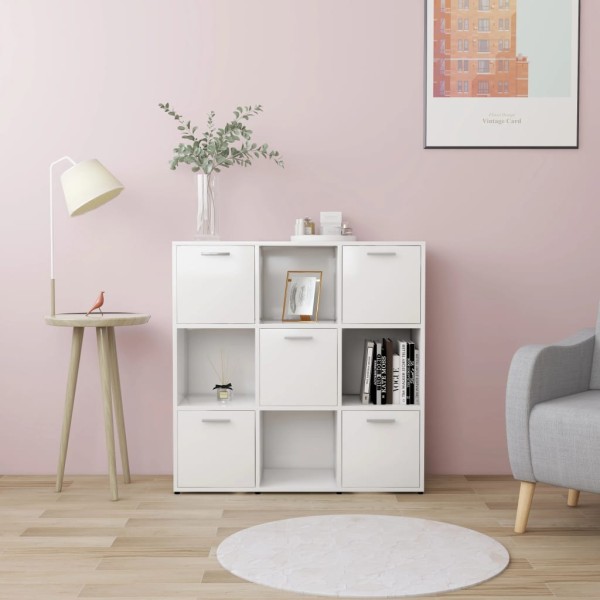Bookcase, white, 90x30x90cm, processed wood